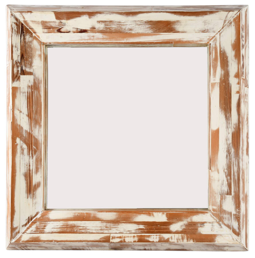 Large Shabby Chic Wood Wall Mirror-1