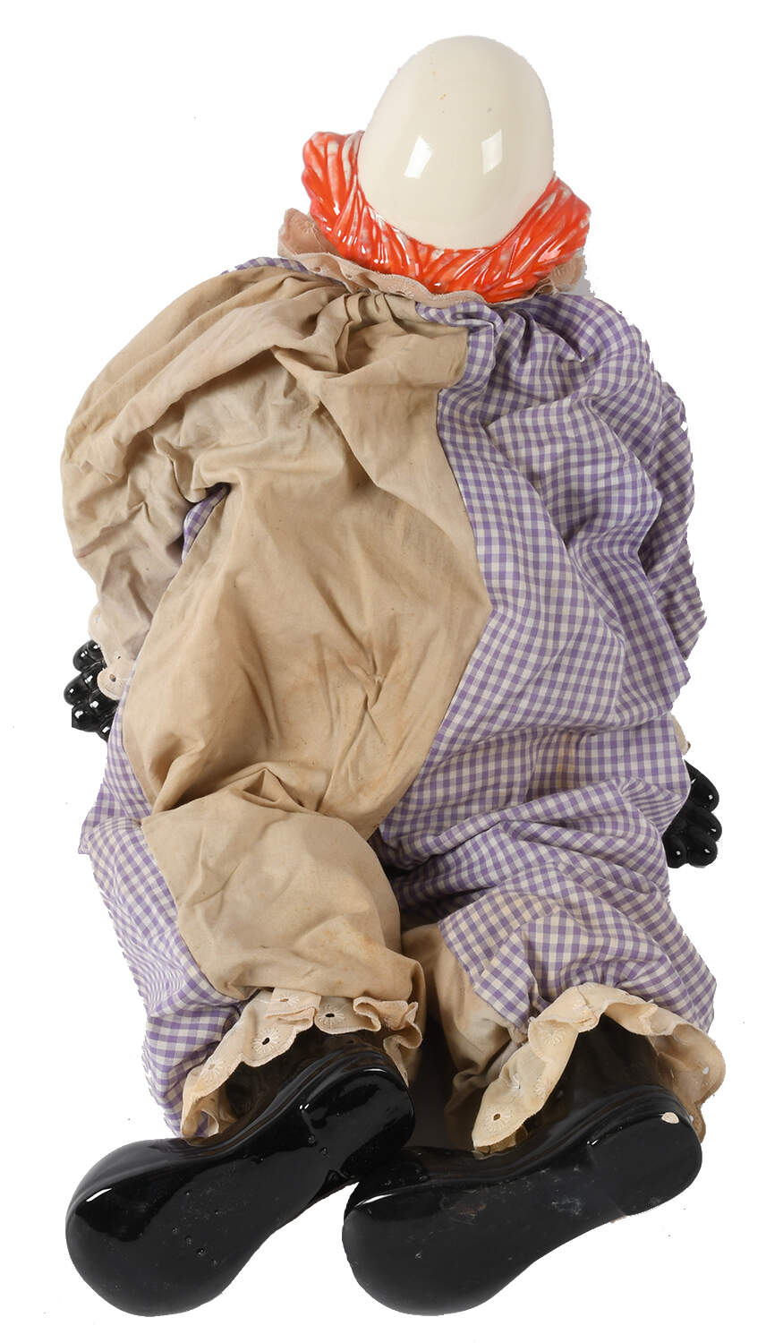 Porcelain and Cloth Clown Doll-3