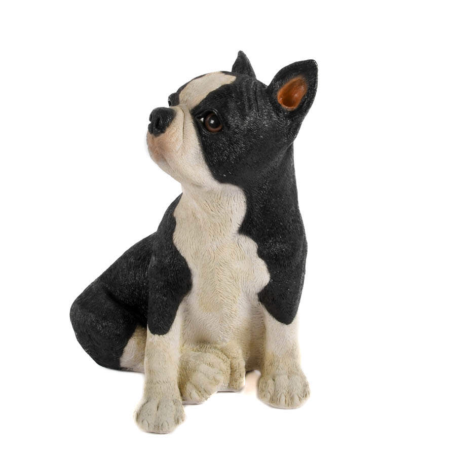Mid-Century Modern Chalkware Boston Terrier Dog Sculpture Bank-15
