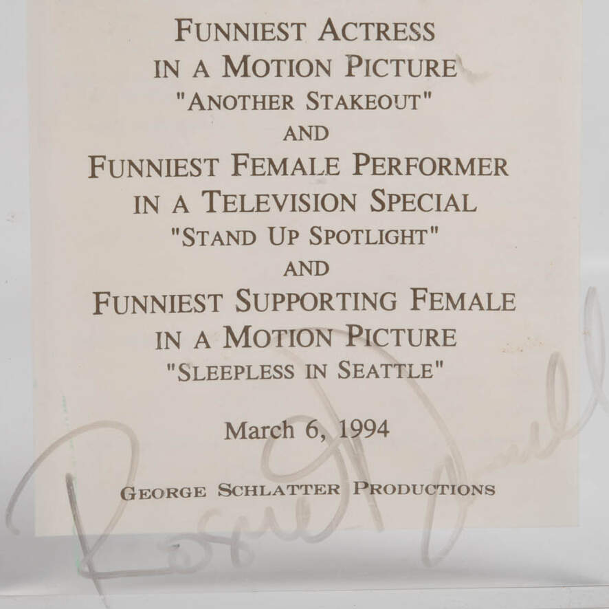 Signed 8th Annual American Comedy Awards Rosie O'Donnell Award-4