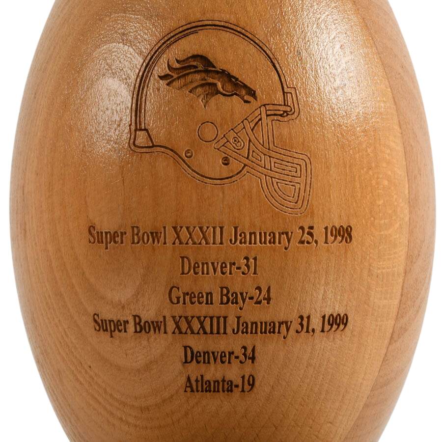 Grid Works Incorporated Super Bowl XXXII Limited-Edition Wood Football-6