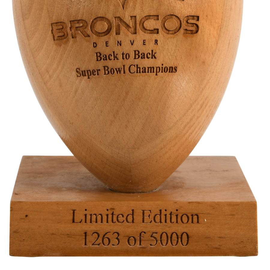 Grid Works Incorporated Super Bowl XXXII Limited-Edition Wood Football-3