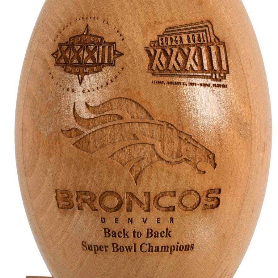 Grid Works Incorporated Super Bowl XXXII Limited-Edition Wood Football-2
