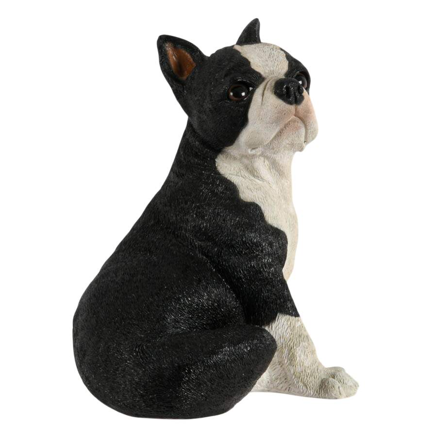 Mid-Century Modern Chalkware Boston Terrier Dog Sculpture Bank-7