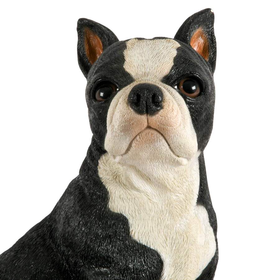 Mid-Century Modern Chalkware Boston Terrier Dog Sculpture Bank-2