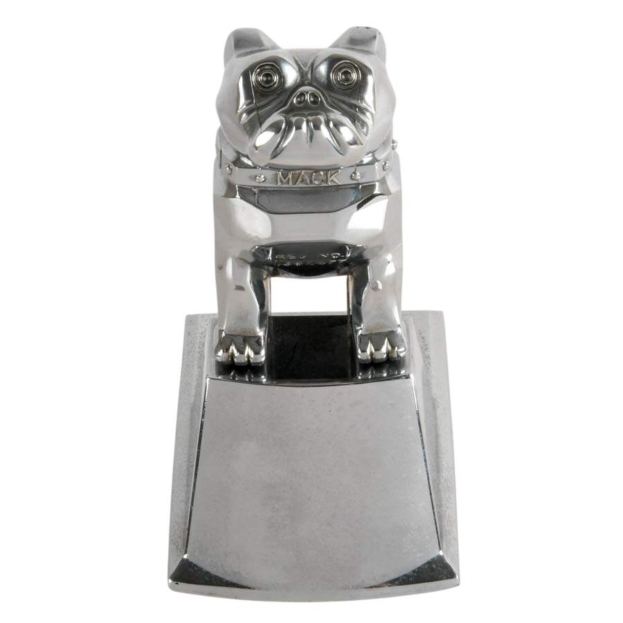 Mack Trucks Chrome Bulldog Hood Ornament with Base-1