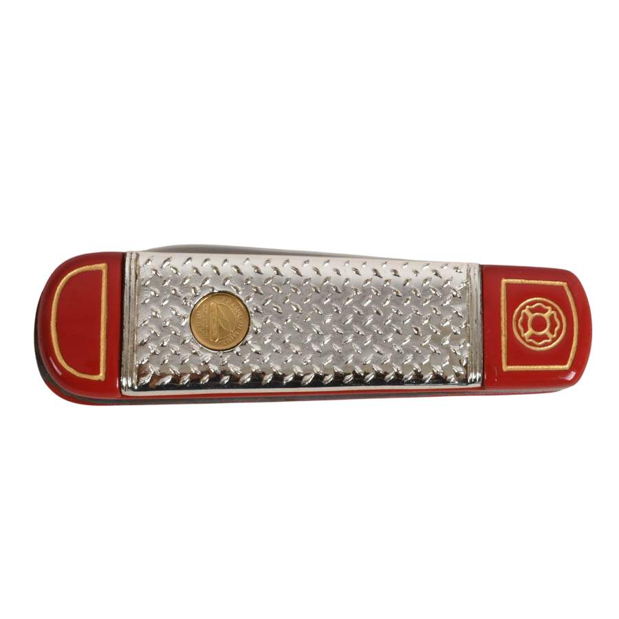 Franklin Mint Fire Engine Four-Piece Pocket Knife Set with Display Case-6