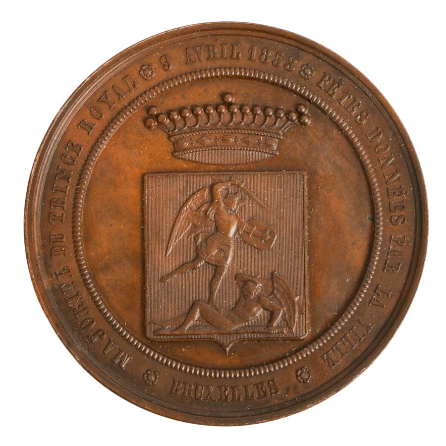 Majorité du Prince Royal 1853 Fêtes Données Par la Ville de Bruxelles Medal-1