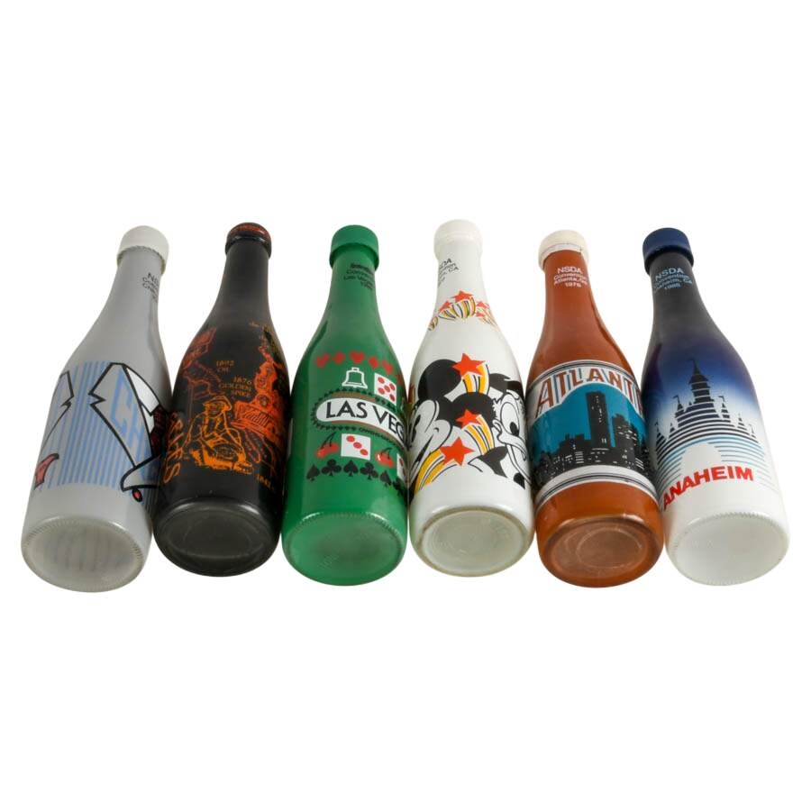 Six-Piece NSDA Convention Commemorative Bottles 1977-1989-6