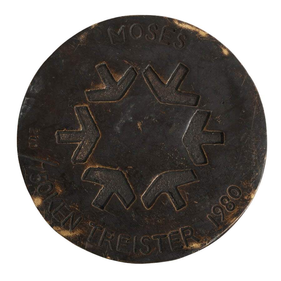 Signed and Numbered Kenneth Treister Bronze Moses Judaica Medallion-2
