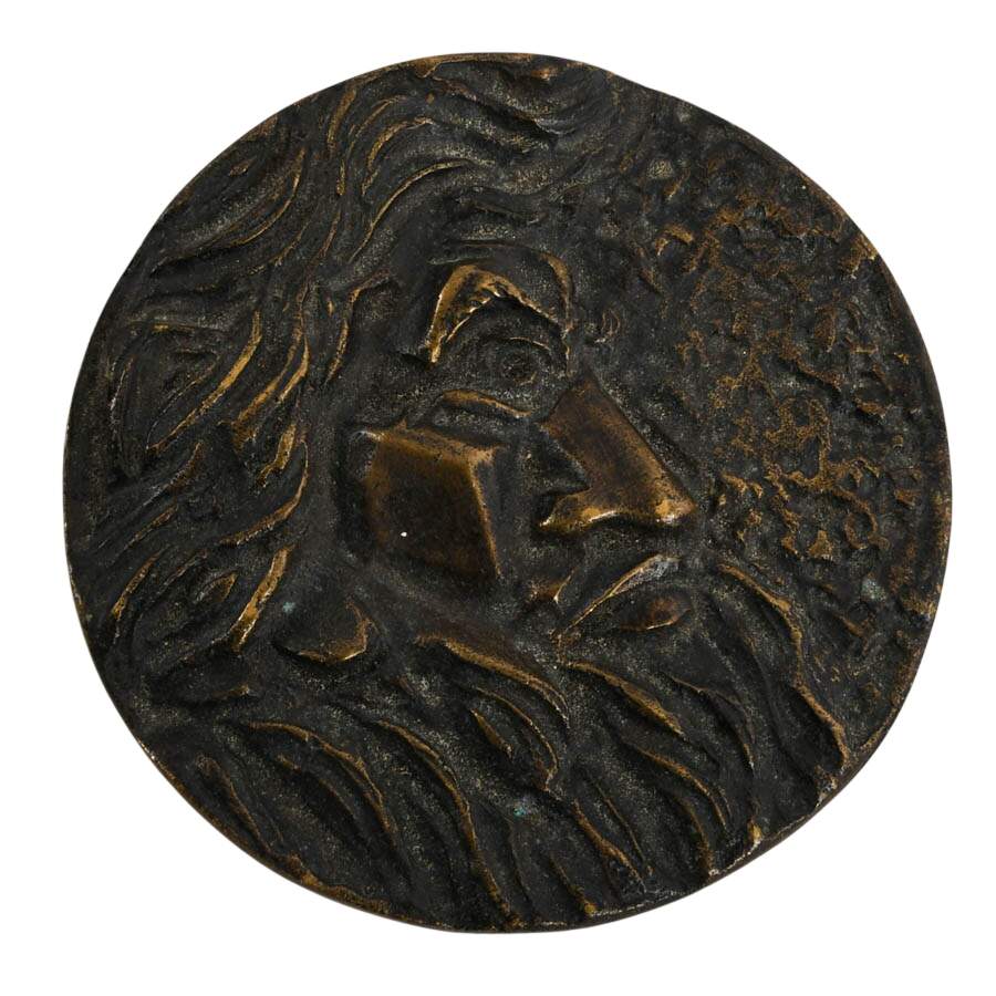 Signed and Numbered Kenneth Treister Bronze Moses Judaica Medallion-1