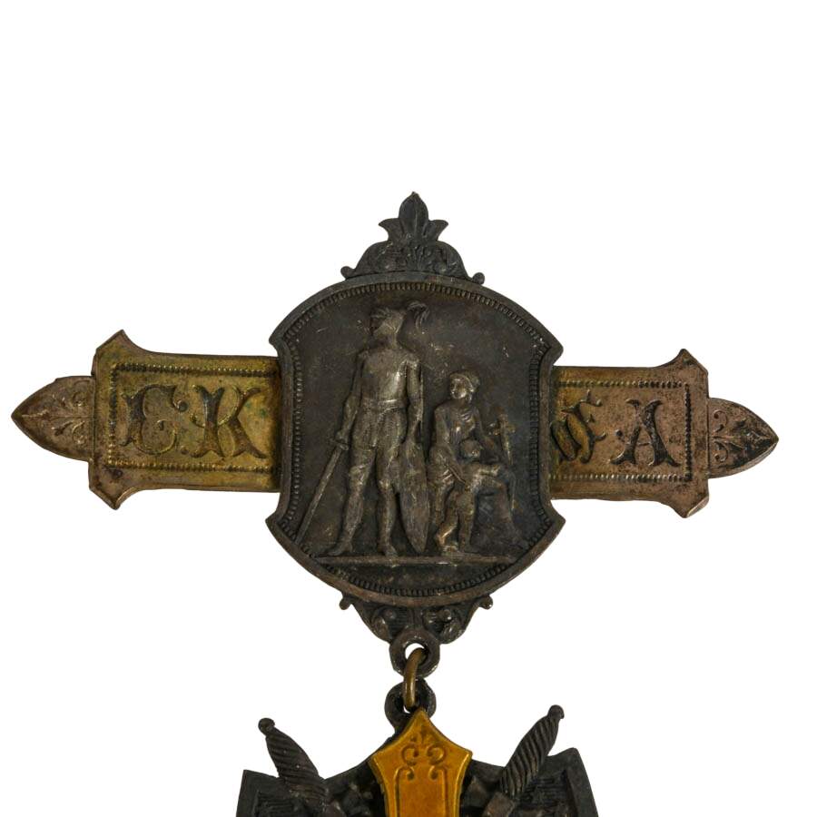 1877 Catholic Knights of America Badge Manufactured by Trebus Steiner-3