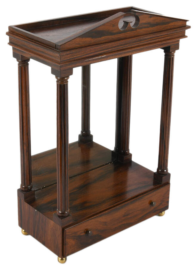 Mirrored Mahogany Wall Display Shelf with Drawer-5