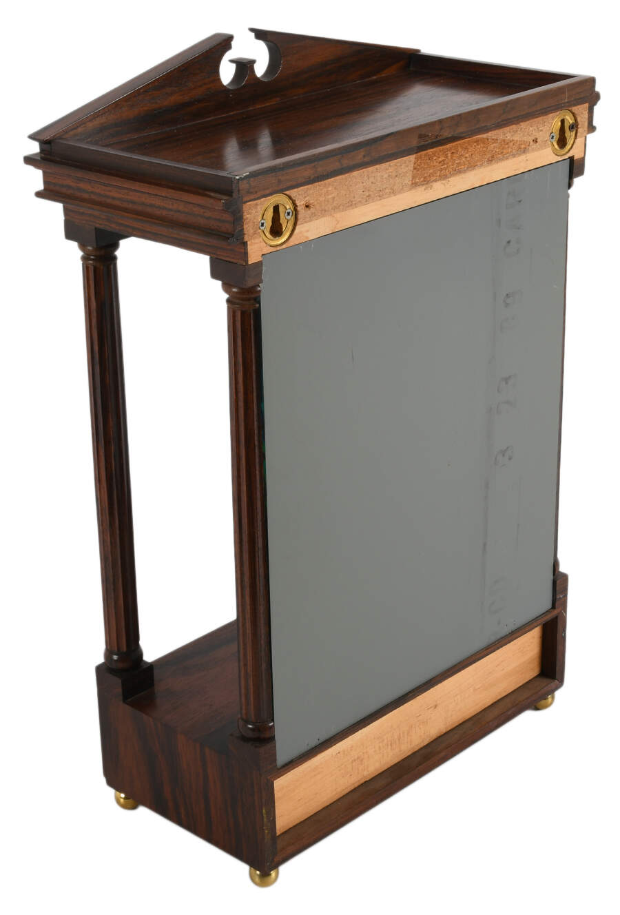 Mirrored Mahogany Wall Display Shelf with Drawer-3