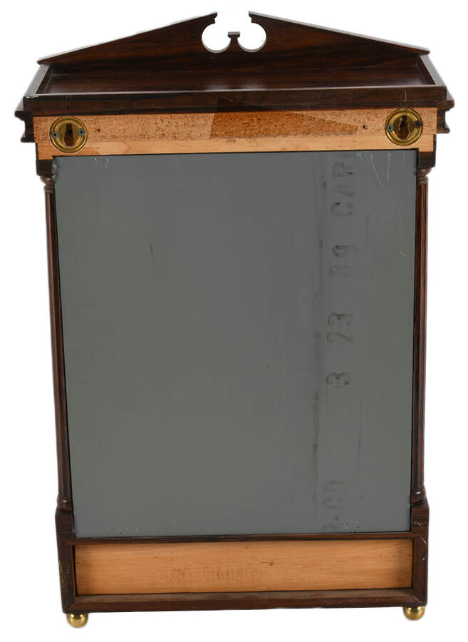 Mirrored Mahogany Wall Display Shelf with Drawer-2