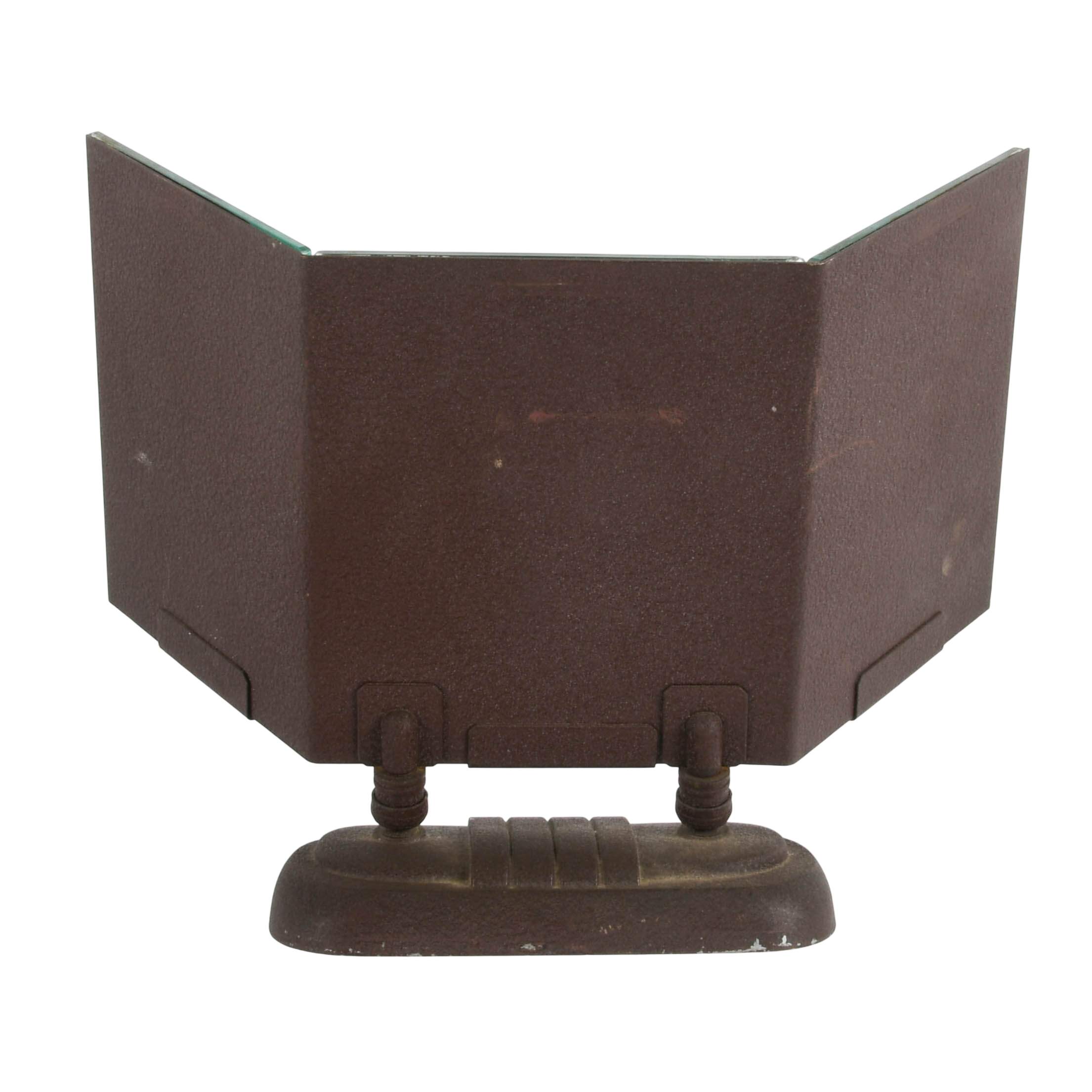 Art Deco Three Panel Glass Department Store Counter Mirror-6