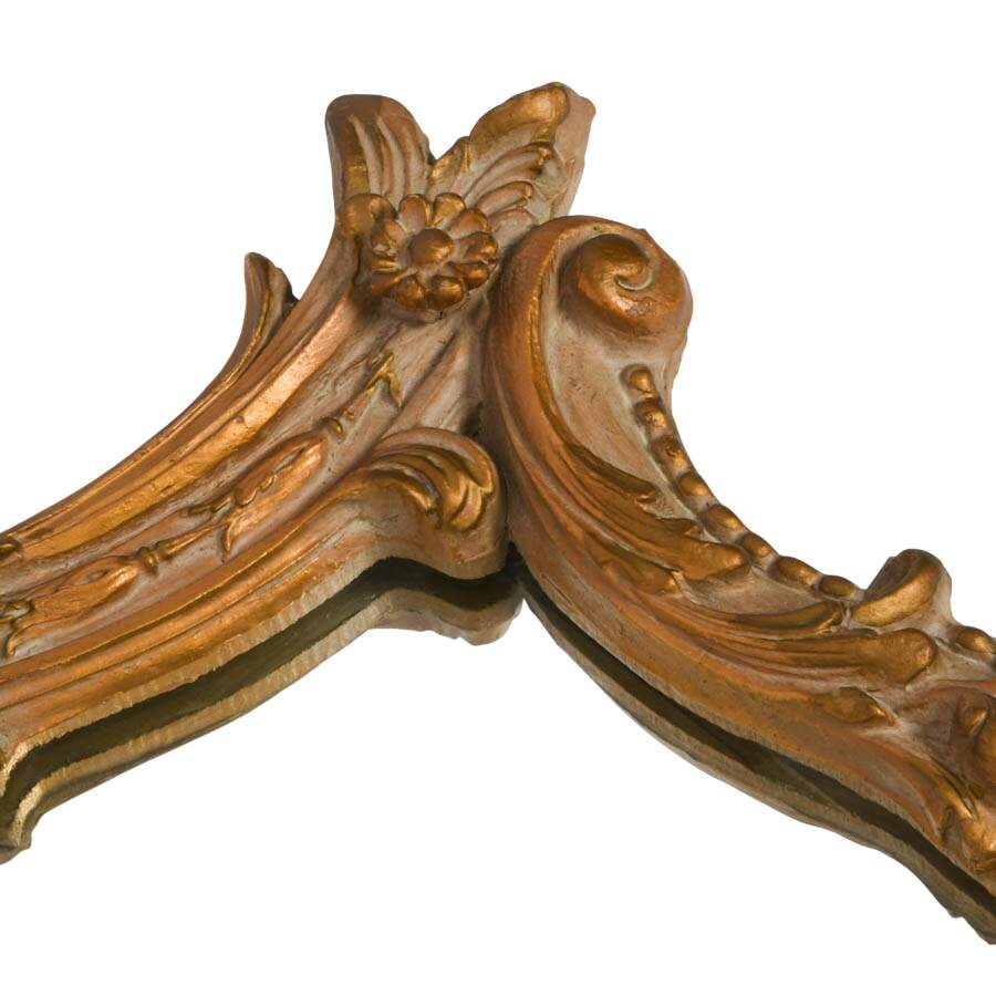 Ornate Gold Wall Mirror with Nature-Inspired Motifs-4