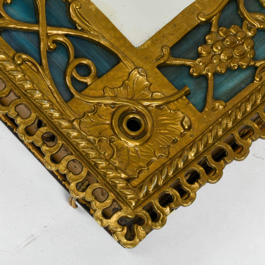 Antique Oscar Bach Figural Bronze Gothic Renaissance Wall Mirror-5