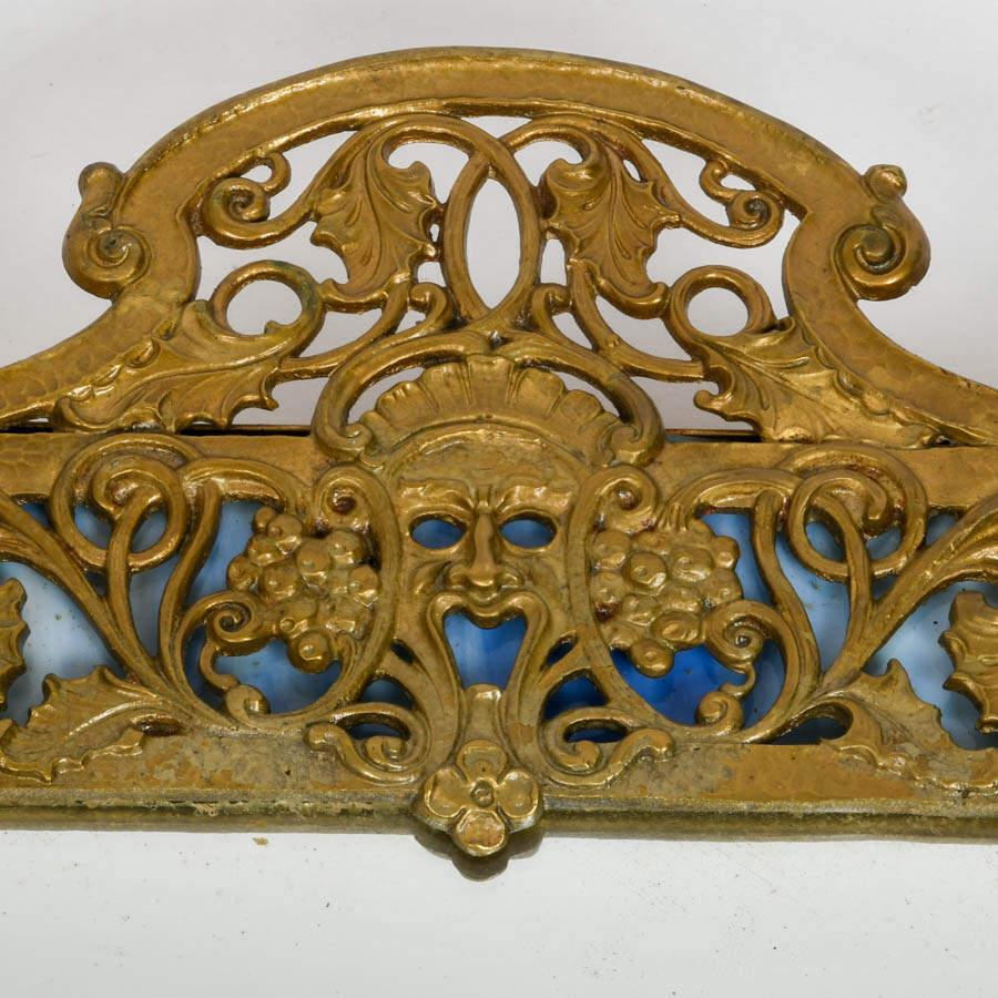 Antique Oscar Bach Figural Bronze Gothic Renaissance Wall Mirror-2
