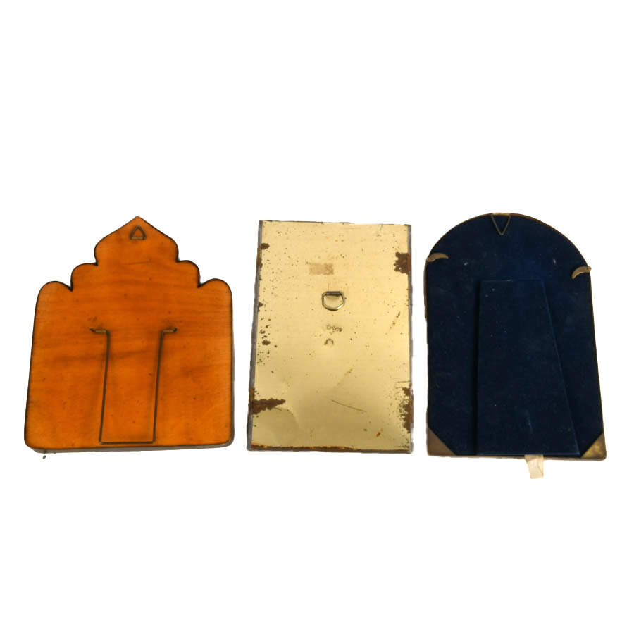 Set of Three Moroccan-Style Embossed and Engraved Metal Frame Mirrors-8