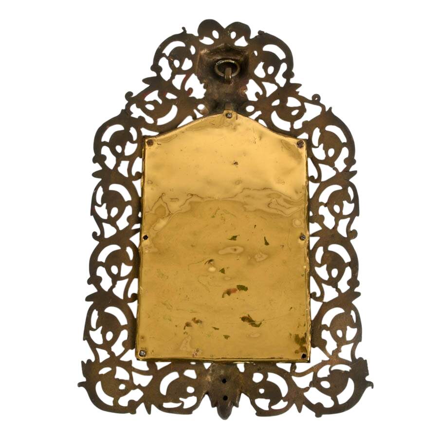 Antique Bradley & Hubbard Gilt Cast Iron Bacchus Wall Mirror-8