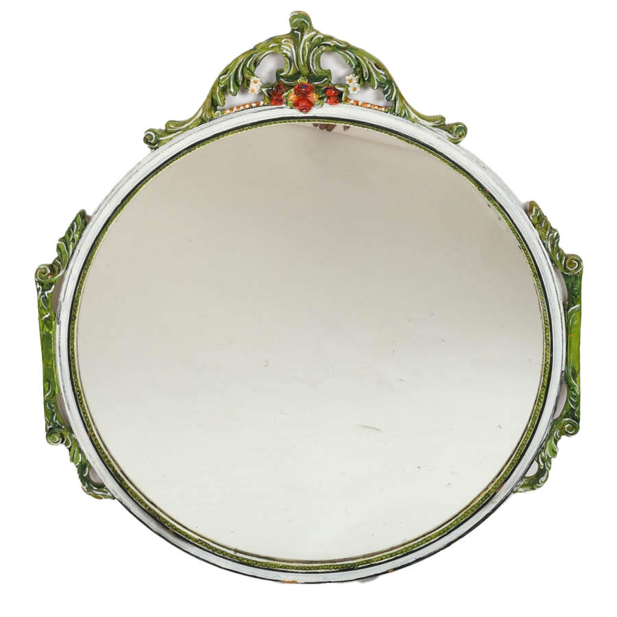 Thompson Glass & Paint Co. Los Angeles Round Painted Wood Mirror-1