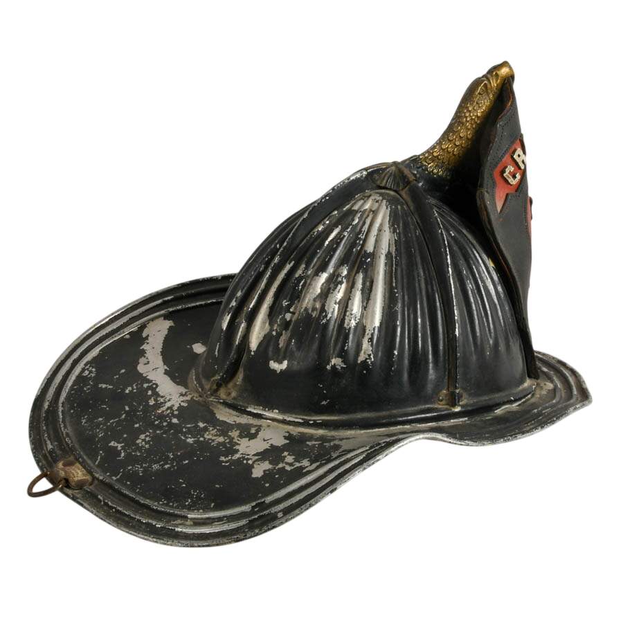 Antique Cairns & Brother No 1 Aluminum and Leather Fireman Helmet-6