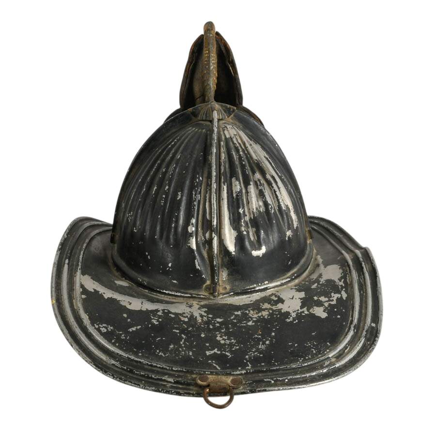 Antique Cairns & Brother No 1 Aluminum and Leather Fireman Helmet-5