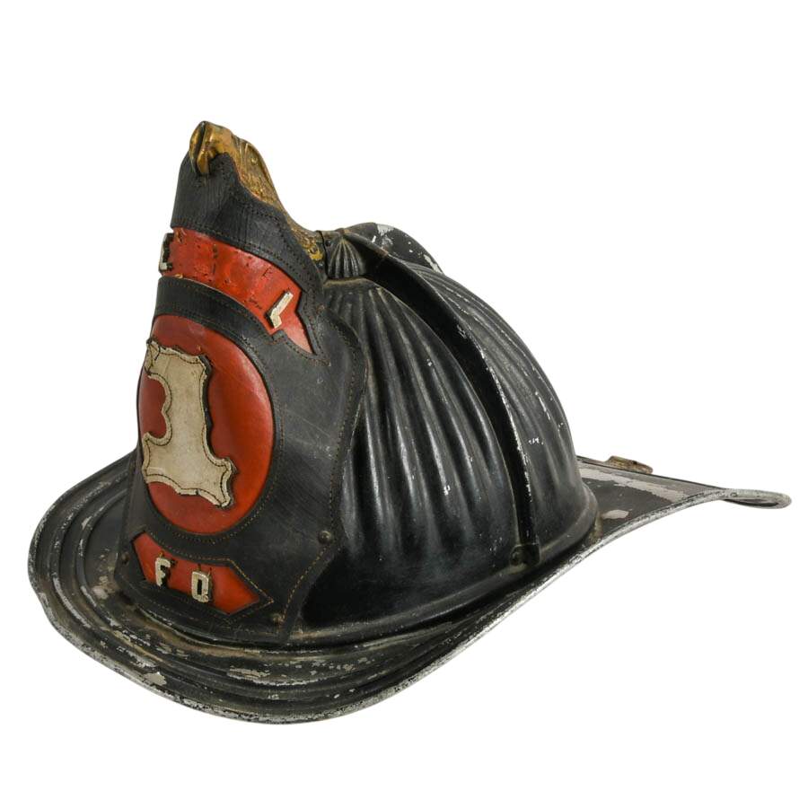 Antique Cairns & Brother No 1 Aluminum and Leather Fireman Helmet-3
