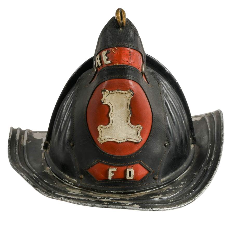 Antique Cairns & Brother No 1 Aluminum and Leather Fireman Helmet-1