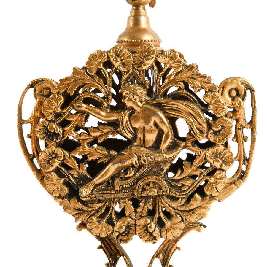 Mid-Century Modern Gilt Ormolu Filigree Perfume Bottle-3