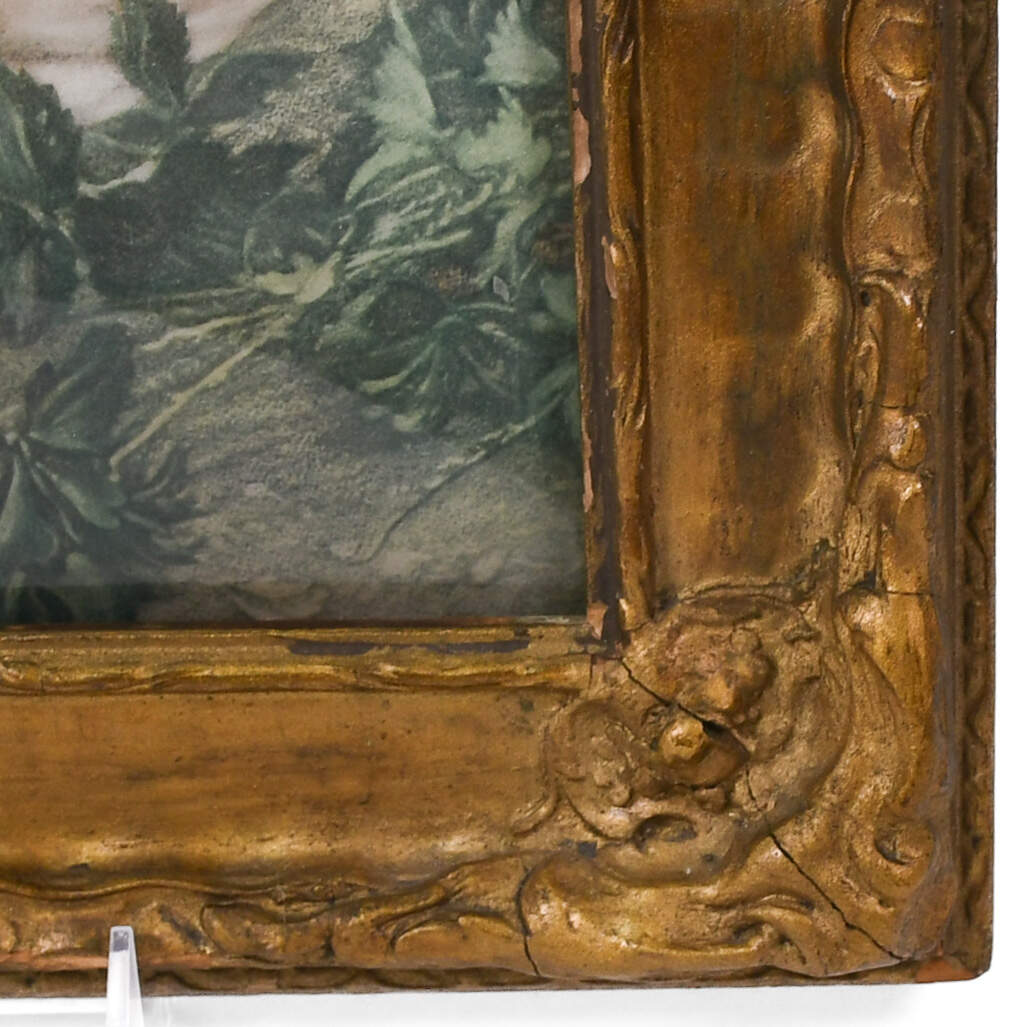 Print of a Girl Sitting Outside in Curved Glass Frame-6