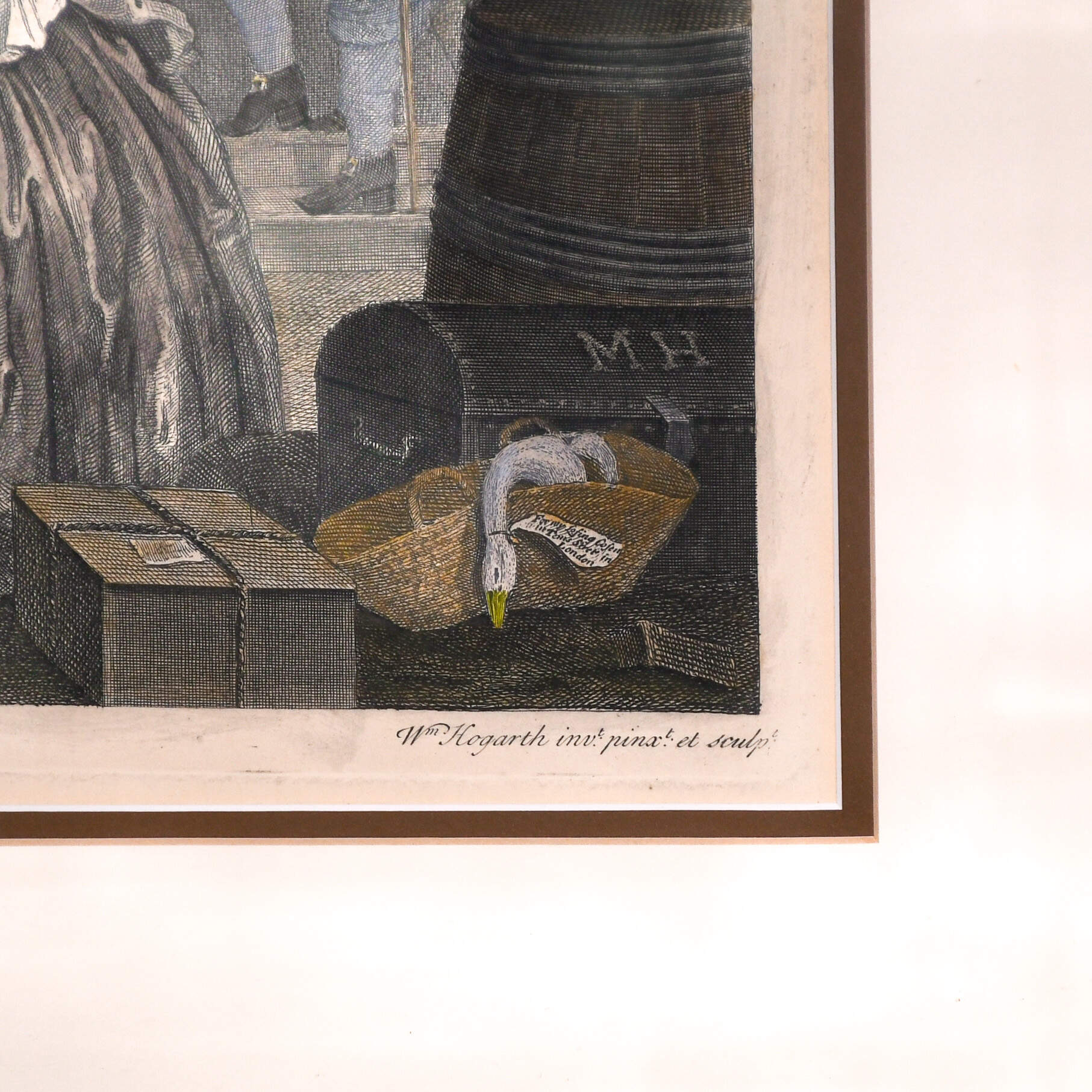 Framed Engraving of William Hogarth's "A Harlot's Progress"-7