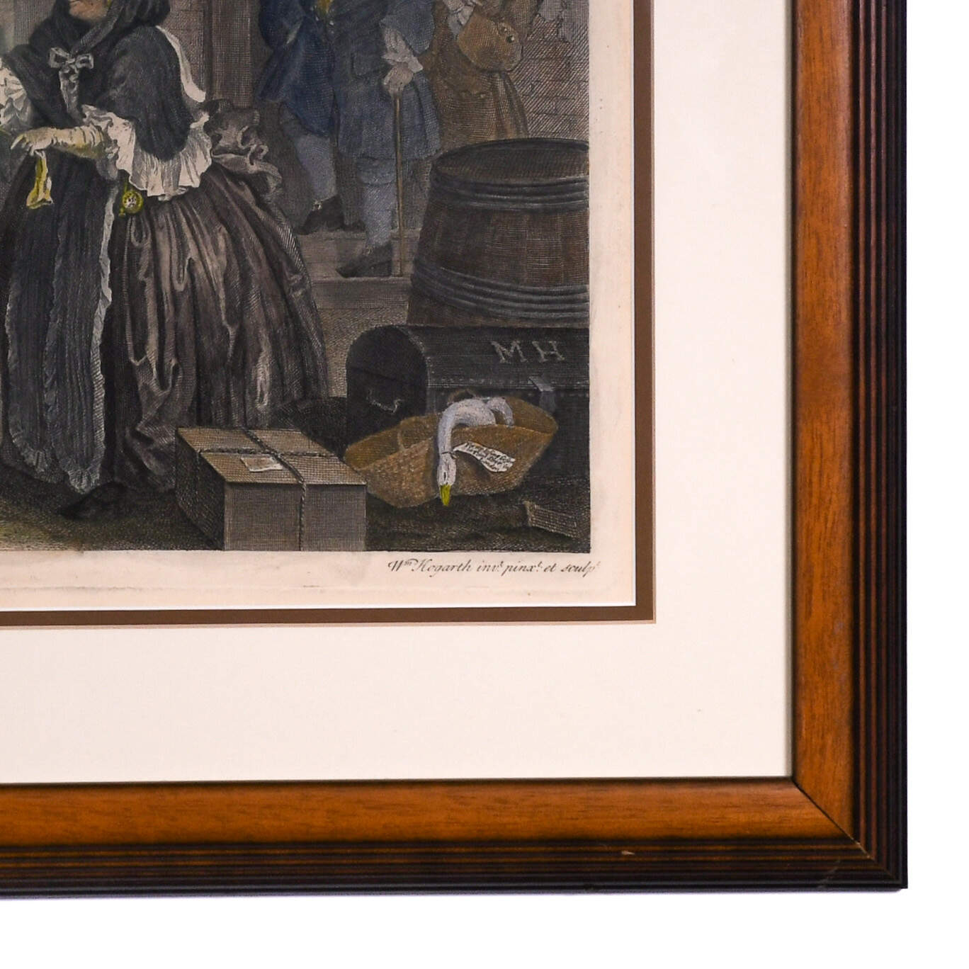 Framed Engraving of William Hogarth's "A Harlot's Progress"-5
