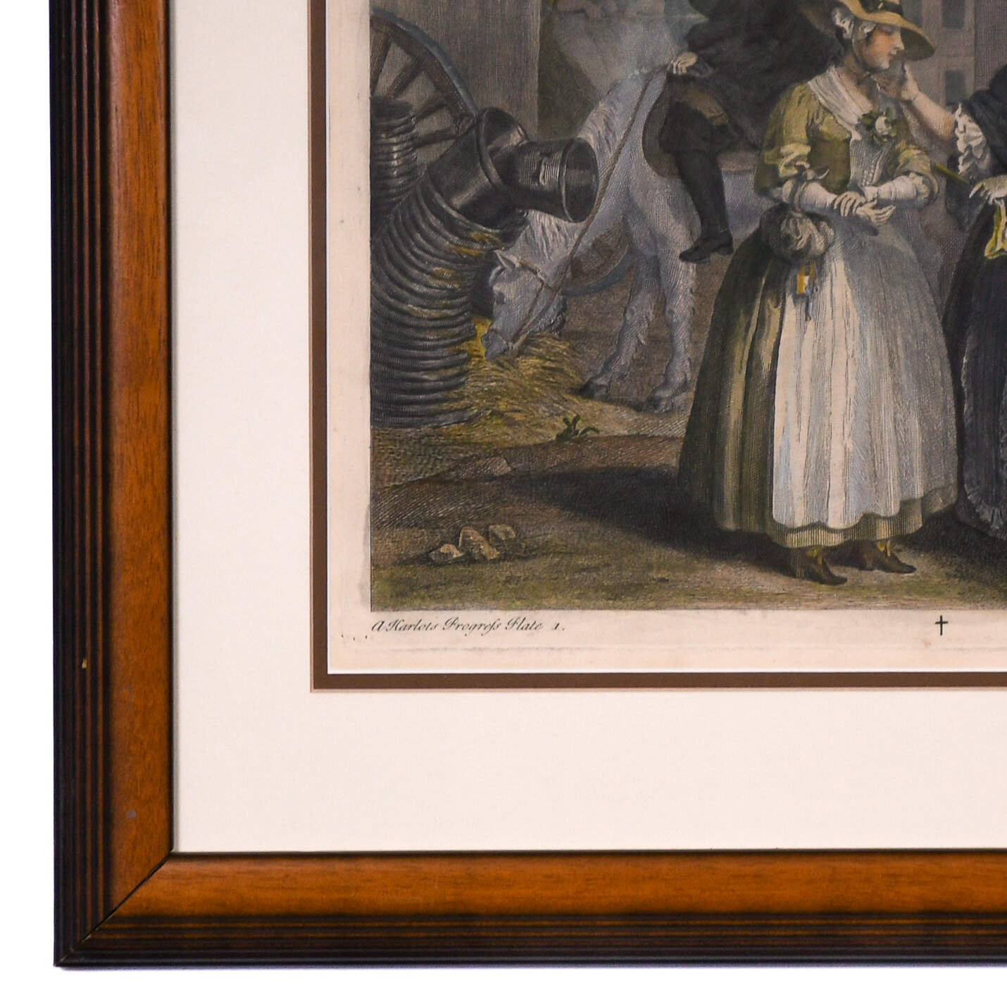 Framed Engraving of William Hogarth's "A Harlot's Progress"-3