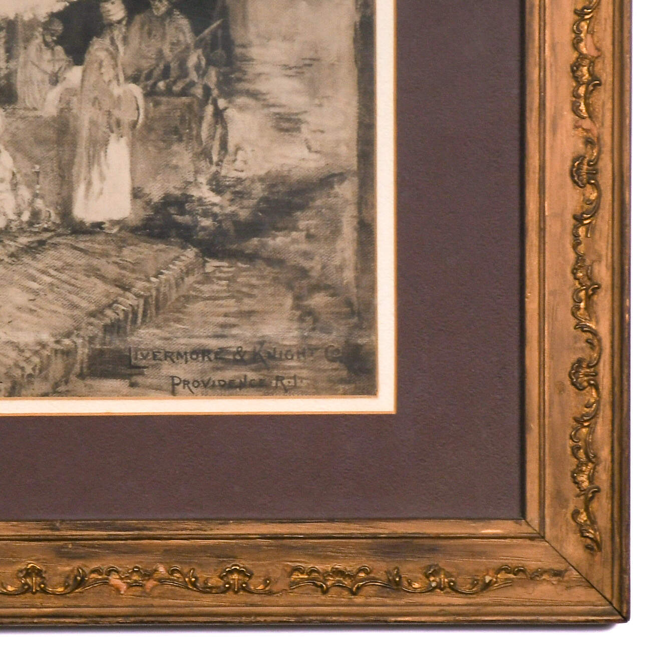 Vintage Walter Francis Brown (1853-1929) "Jerusalem" Etching with Frame-6