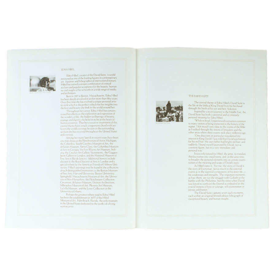 Limited Edition Edna Hibel "David Suite 1978" Portfolio of 6 Lithographs-3
