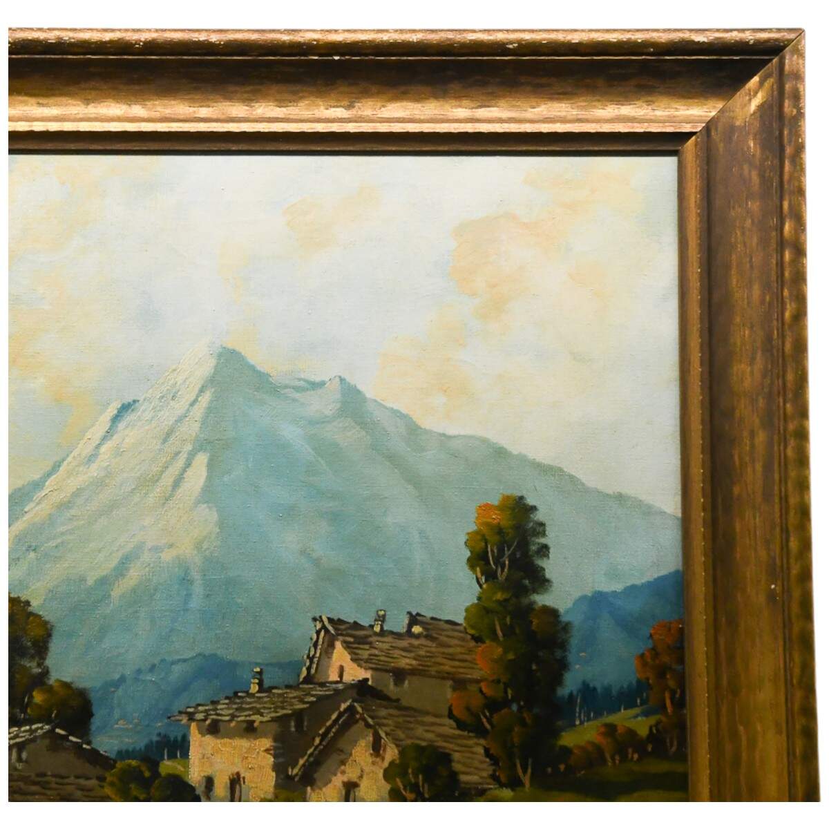 Framed and Signed A. Carravetta Italian Village Landscape Painting-4
