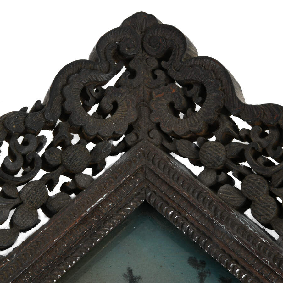 Antique 19th-Century Chinese Reverse Painting on Glass in Frame-5
