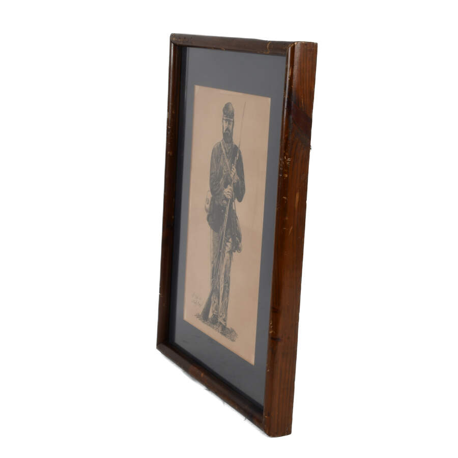 Framed Mixed Media Artwork of a Soldier by Marty Brazil-5