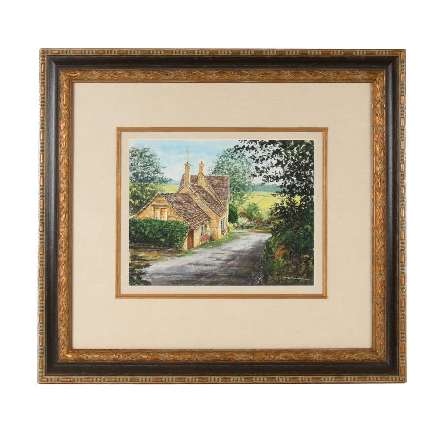 Framed Print of William Mangum's "Outside of Bibury"-1