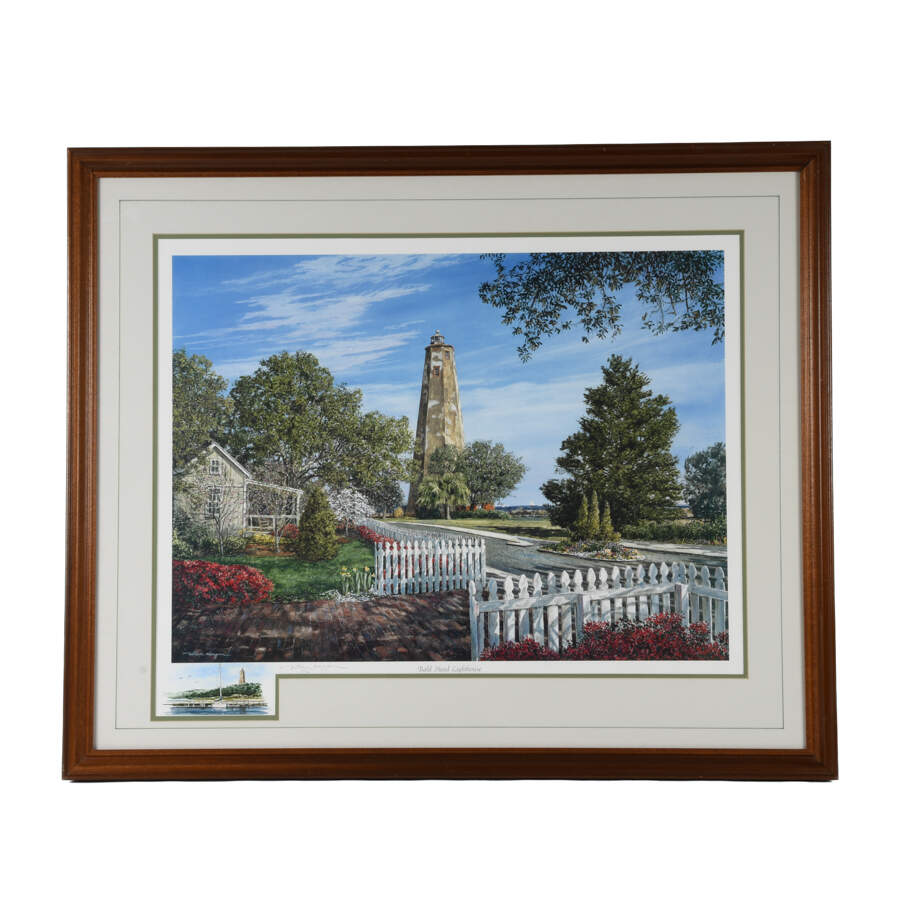 Framed Print of William Mangum's "Bald Head Lighthouse"-1