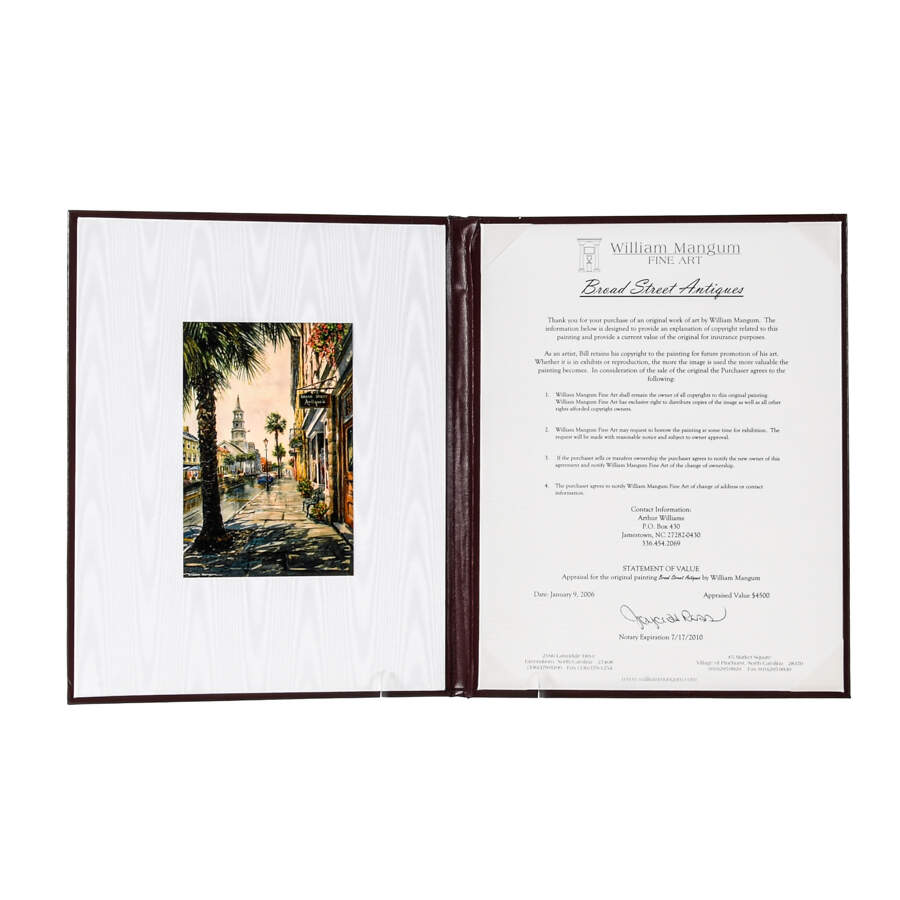 Framed Print of William Mangum's "Broad St Antiques"-7