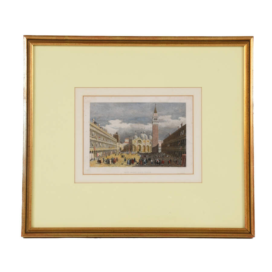 Antique Framed Hand-Colored "St. Mark's Place" Engraved by J.A. Carter-1