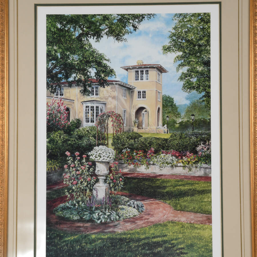 Framed Print of William Mangum's "Letitia's Garden at Blandwood"-2
