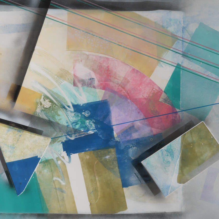Framed Lucite Case Mixed Media Abstract Signed by Dennis Frings-3