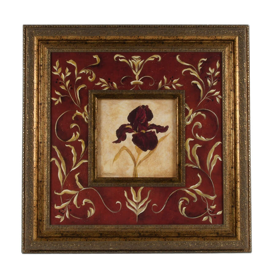 Pair of Framed Laurel Lehman Red Iris and Tulip Floral Prints-5