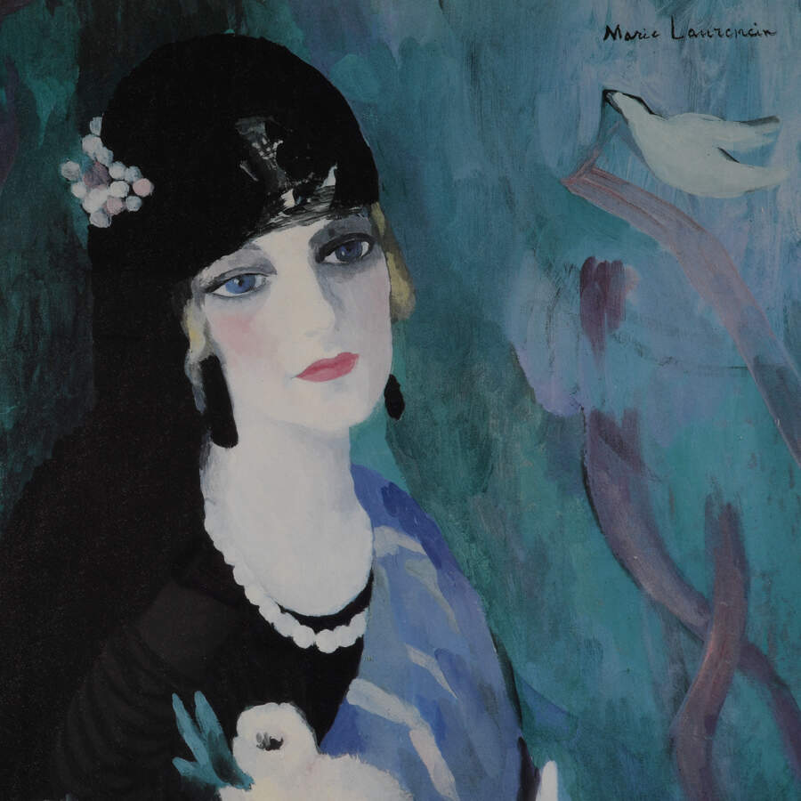 Marie Laurencin's "Portrait of Baronne Gouraud in Black Mantilla" Print-4