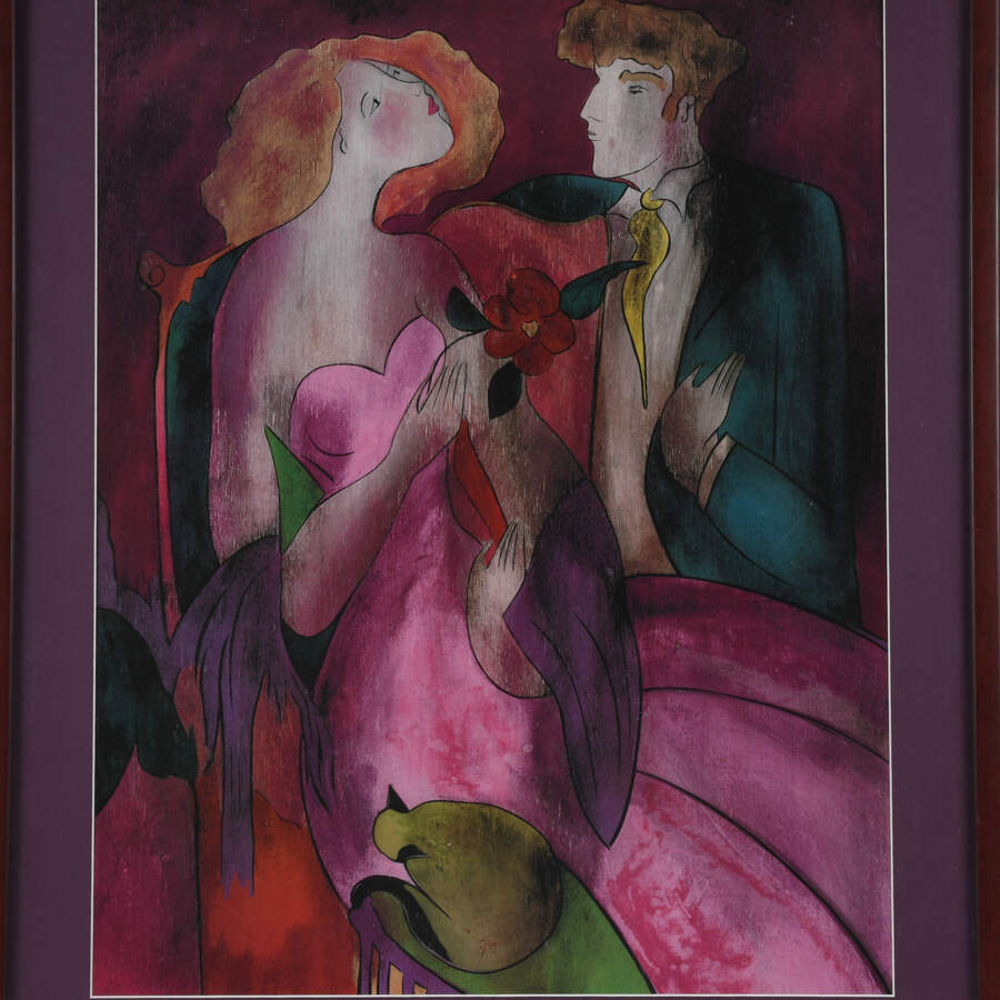 Framed Signed Seriolithograph of Linda Le Kinff's "Robe du Soir"-7