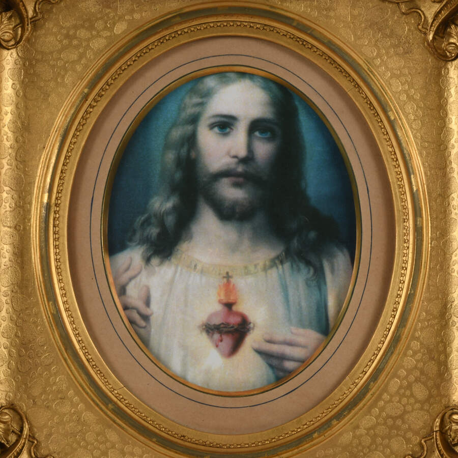 Gilt Wood Frame with Print of Jesus-8